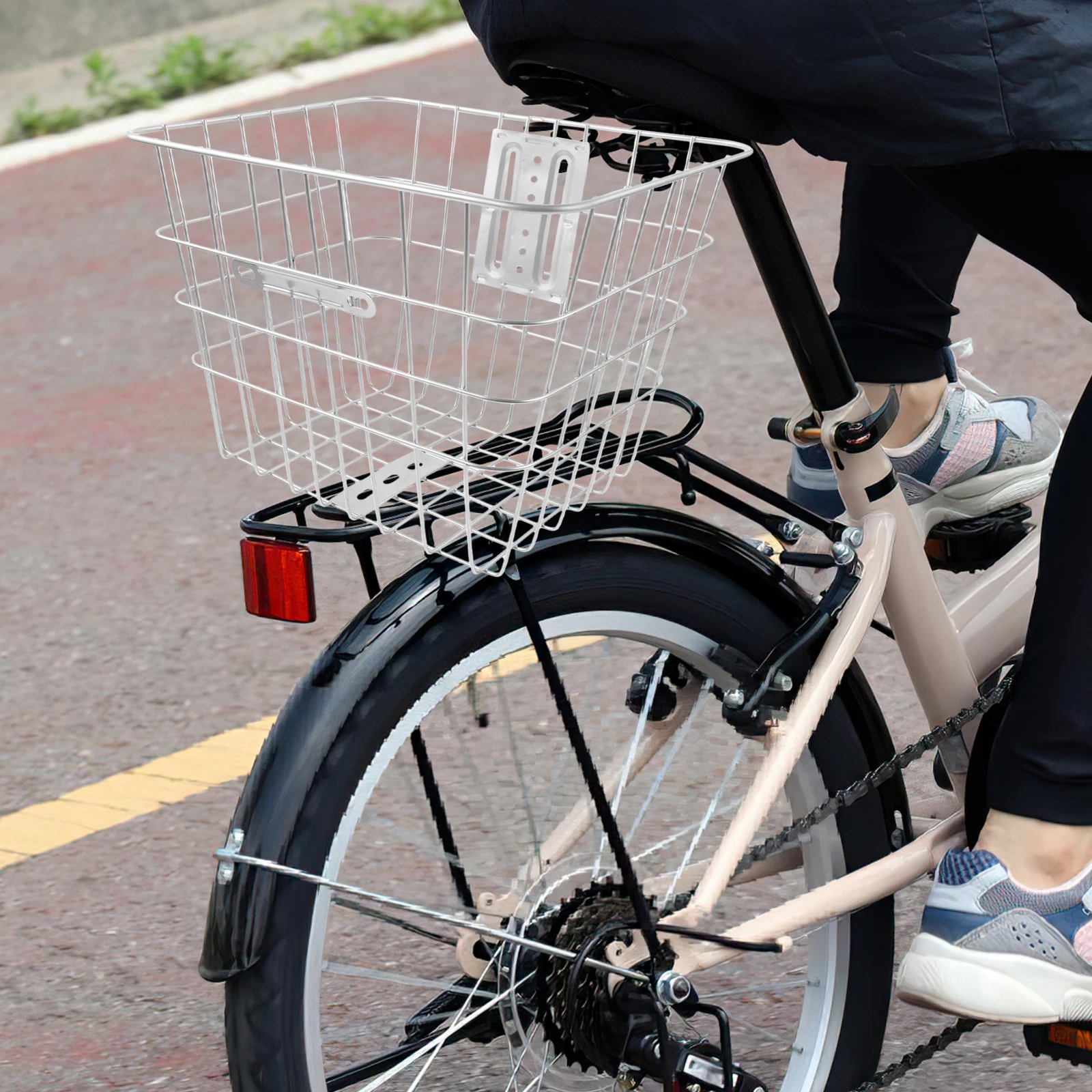 Металлическая задняя корзина для велосипеда, прочная велосипедная корзина большой емкости, съемная устойчивая железная проволока для хранения велосипедов на открытом воздухе 
Металлическая задняя корзина для велосипеда, прочная велосипедная корзина большой емкости, съемная устойчивая железная проволока для хранения велосипедов на открытом воздухе