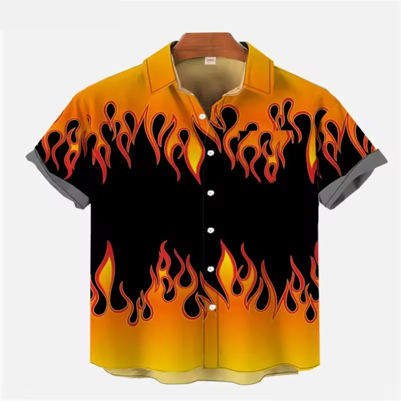 Personalized gradient orange-red flame 3D print men's quick-drying shirt, high-street motorcycle summer thin short-sleeved shirt
Personalized gradient orange-red flame 3D print men's quick-drying shirt, high-street motorcycle summer thin short-sleeved shirt