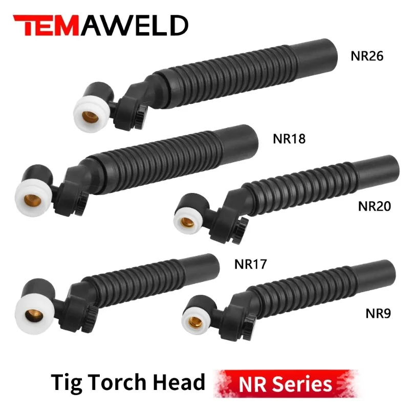 NR9 NR17 NR18 NR20 NR26 Tig Torch Head 360° Swivel Rotate Spin Neck Head For Air Cooling Water Cooled Argon welding Gun
NR9 NR17 NR18 NR20 NR26 Tig Torch Head 360° Swivel Rotate Spin Neck Head For Air Cooling Water Cooled Argon welding Gun