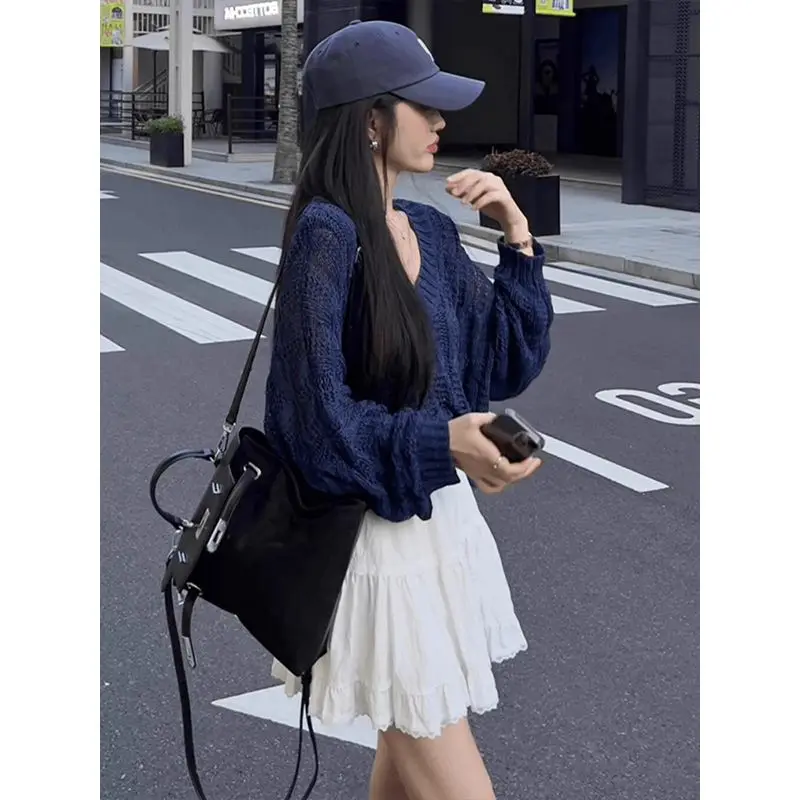 Легкий вязаный свитер для похудения Design Sense, женский тонкий полый трикотаж, топ ранней весны
Легкий вязаный свитер для похудения Design Sense, женский тонкий полый трикотаж, топ ранней весны