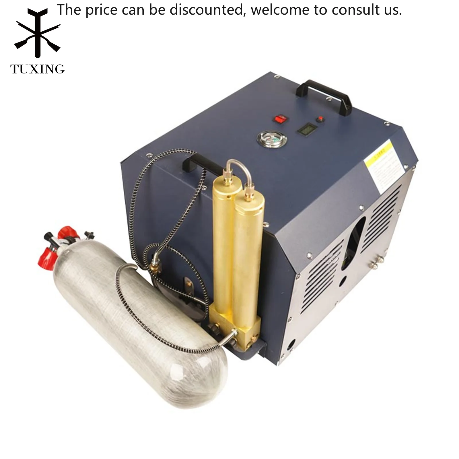 TUXING Hot Selling Double Cylinder High Pressure 4500Psi 300Bar 220V HPA Auto Stop Paintball Game Snorkeling Pcp Air Compressor
TUXING Hot Selling Double Cylinder High Pressure 4500Psi 300Bar 220V HPA Auto Stop Paintball Game Snorkeling Pcp Air Compressor