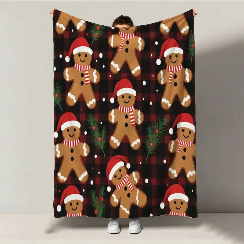 Плед с пряничным человечком - черный, красный, рождественский праздник, детский подарок
Плед с пряничным человечком - черный, красный, рождественский праздник, детский подарок