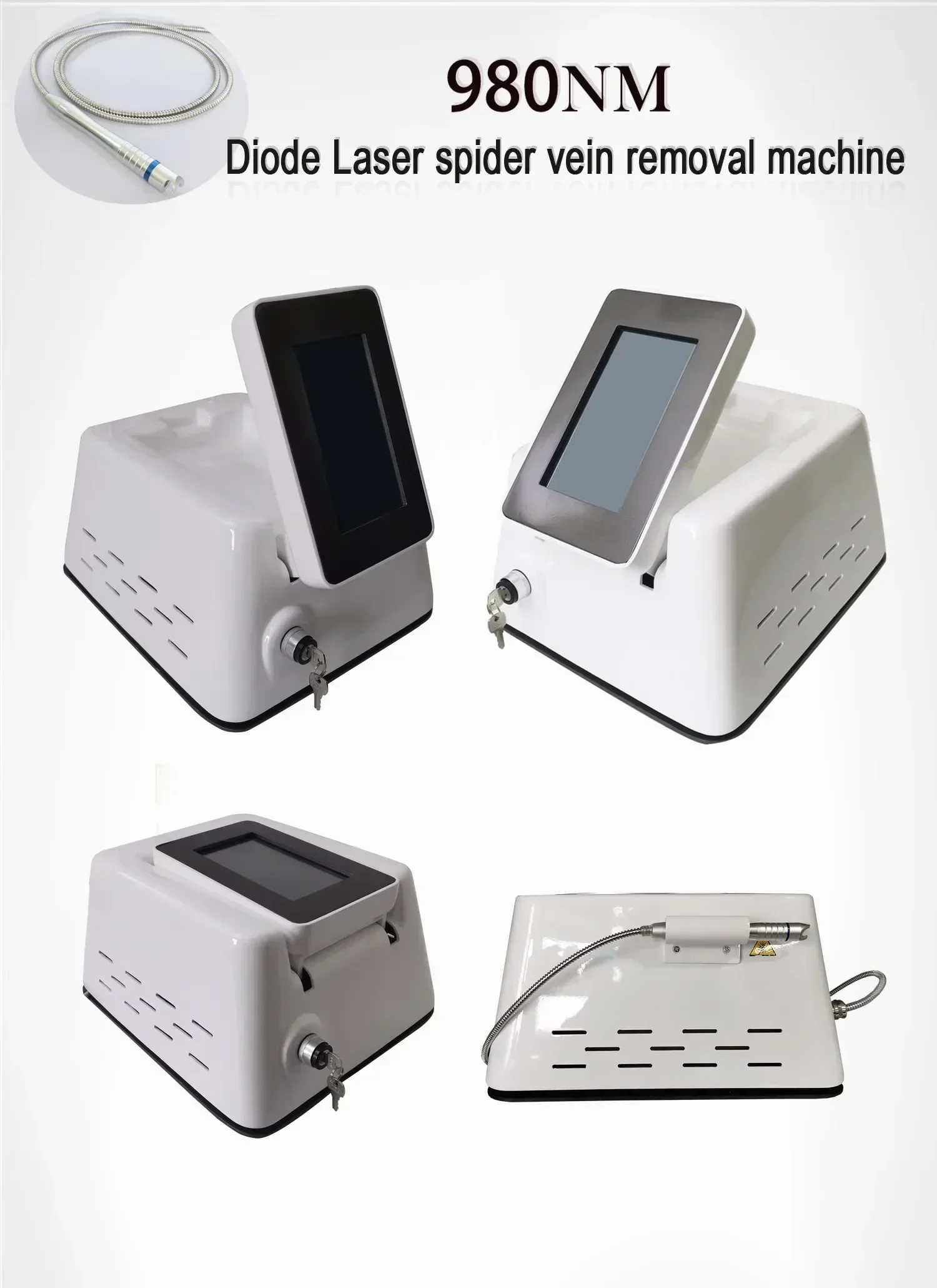 Hot Selling 980nm 15W 30W 60W Red Vein Vascular Removal Diode Laser Machine for Spider vein treatment
Hot Selling 980nm 15W 30W 60W Red Vein Vascular Removal Diode Laser Machine for Spider vein treatment