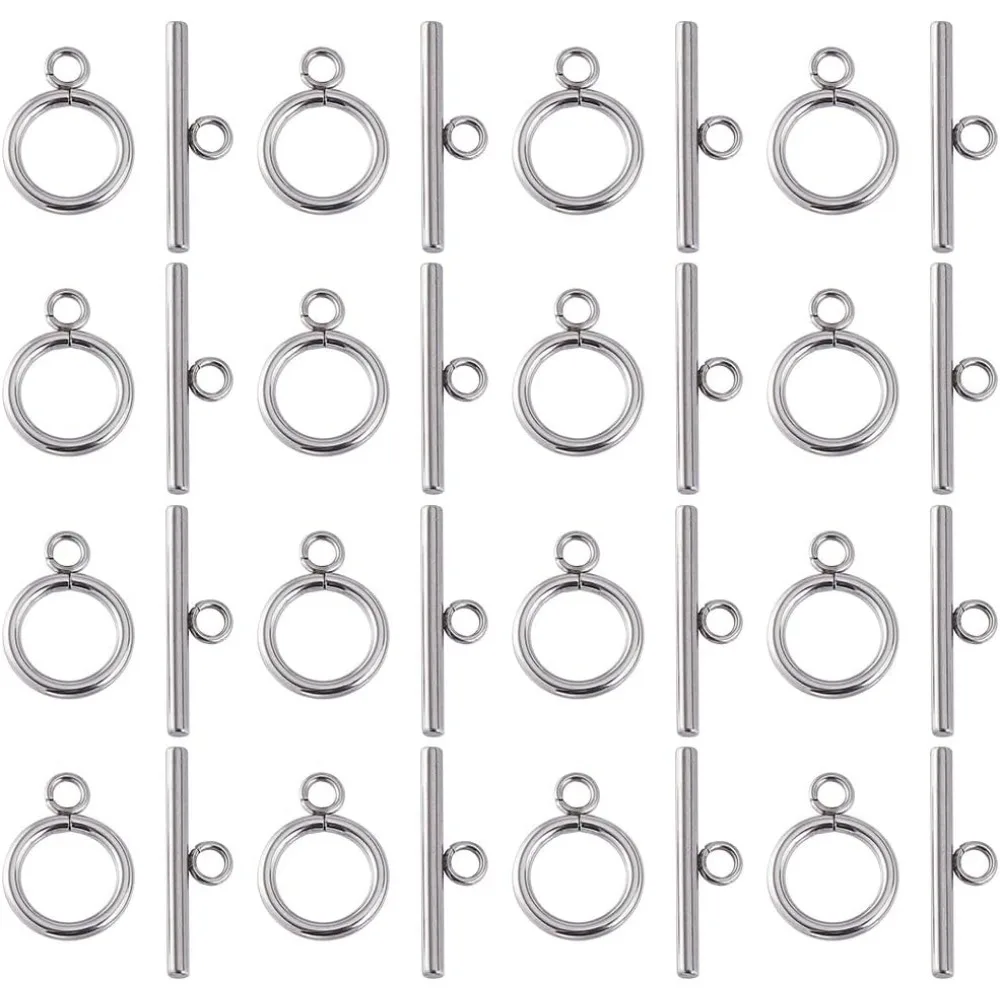 1 Box 40 Sets Toggle Clasps Stainless Steel Bracelet Clasp Closures Bar and Ring OT Connectors for Jewelry Making Accessories
1 Box 40 Sets Toggle Clasps Stainless Steel Bracelet Clasp Closures Bar and Ring OT Connectors for Jewelry Making Accessories