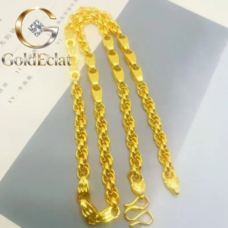 GoldEclat Luxury 24K 9999 Pure Gold real gold Twist melon seeds necklace light luxury niche men's necklace
GoldEclat Luxury 24K 9999 Pure Gold real gold Twist melon seeds necklace light luxury niche men's necklace