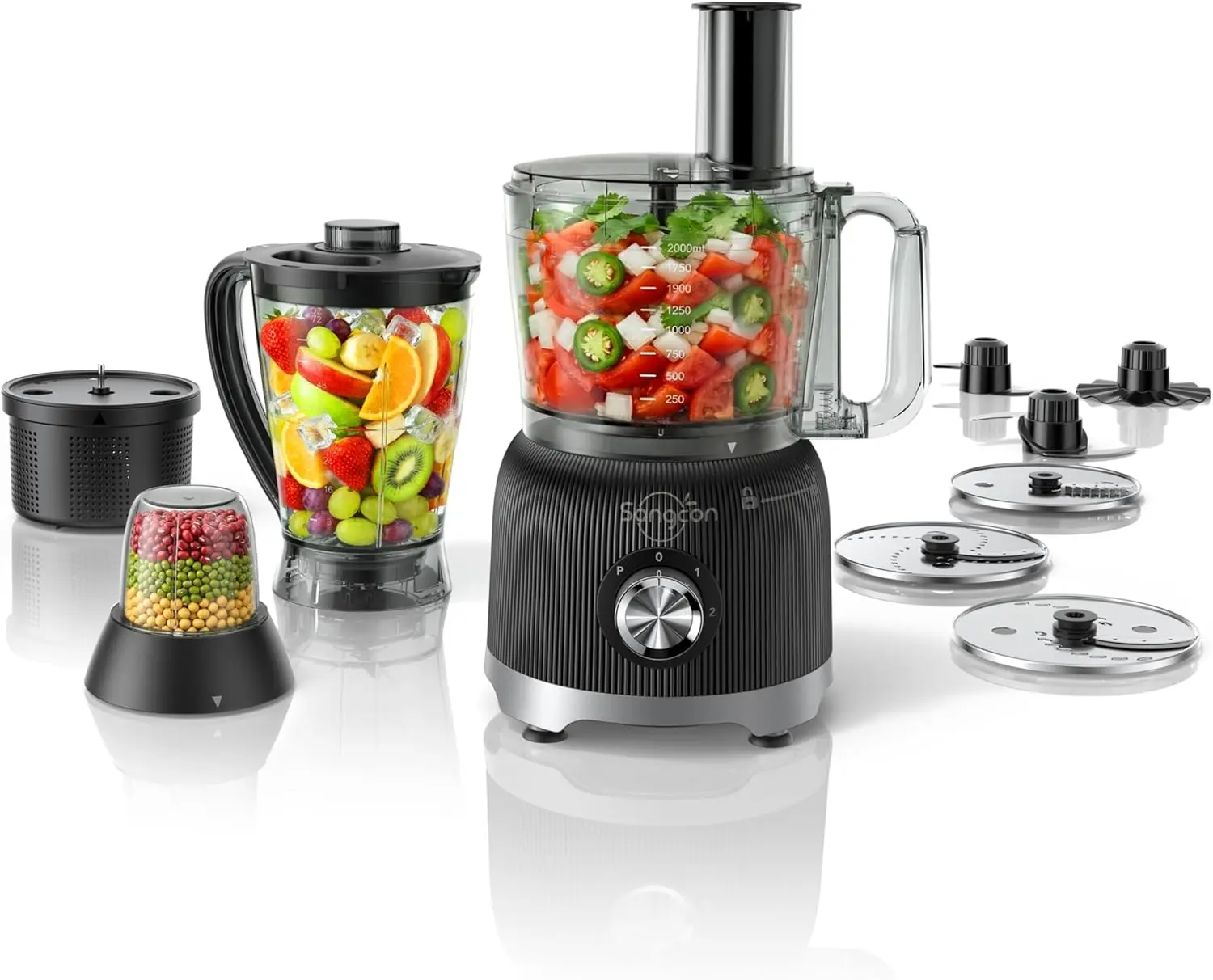 600W 11-in-1 Food Processor & Blender Combo, 2x8-Cup Bowls, Slicing, Shredding, Mixing, Dough, BPA-Free
600W 11-in-1 Food Processor & Blender Combo, 2x8-Cup Bowls, Slicing, Shredding, Mixing, Dough, BPA-Free