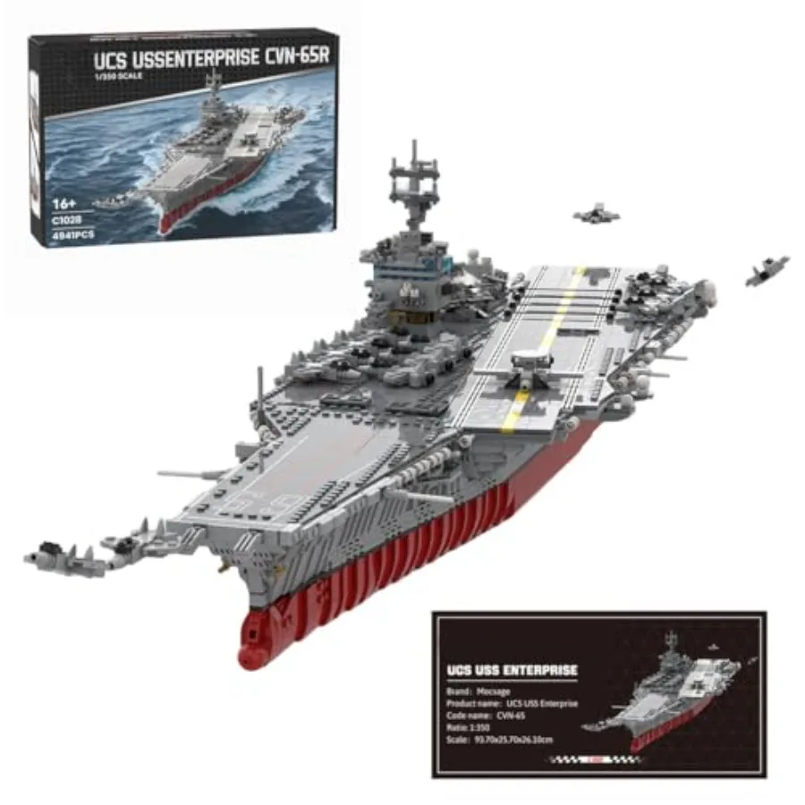 USS Enterprise CVN-65 aircraft carrier building blocks, ABS plastic, gray, 1:350 scale, highly detailed military model for adul
USS Enterprise CVN-65 aircraft carrier building blocks, ABS plastic, gray, 1:350 scale, highly detailed military model for adul
