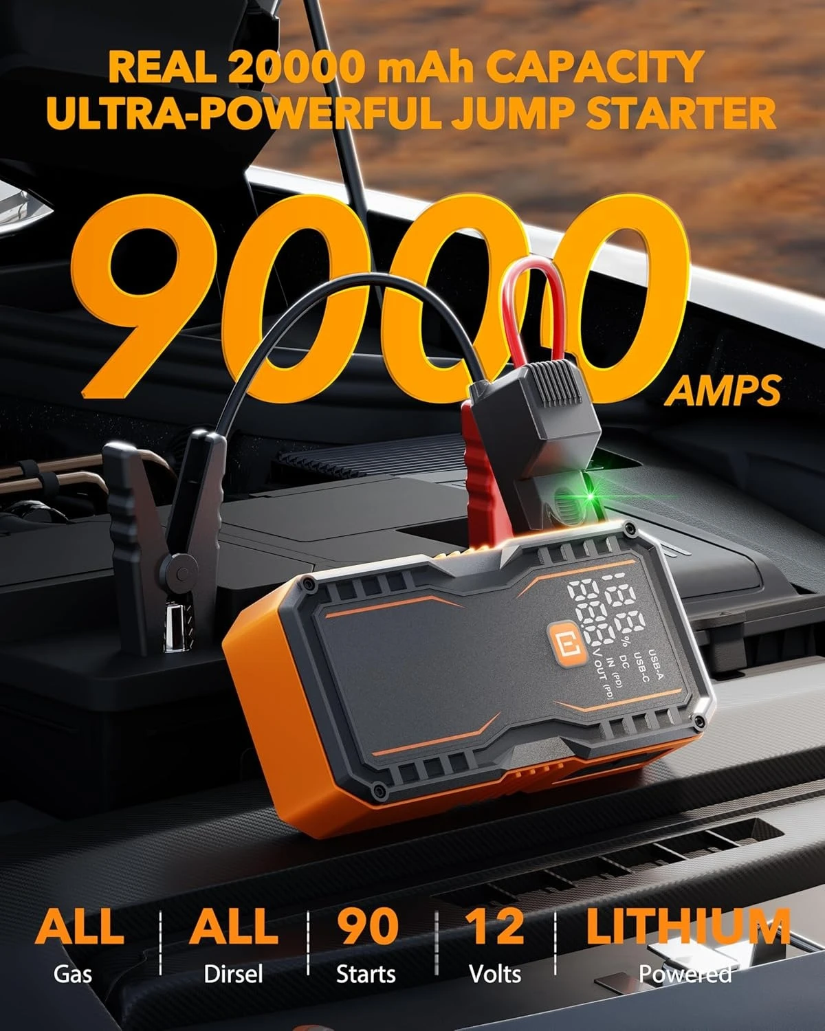 Стартер 20000 мАч для всех газовых и дизельных двигателей, портативный стартер с аккумулятором 9000 А, перемычка на 12 В с быстрым зарядным устройством, горячая распродажа
Стартер 20000 мАч для всех газовых и дизельных двигателей, портативный стартер с аккумулятором 9000 А, перемычка на 12 В с быстрым зарядным устройством, горячая распродажа