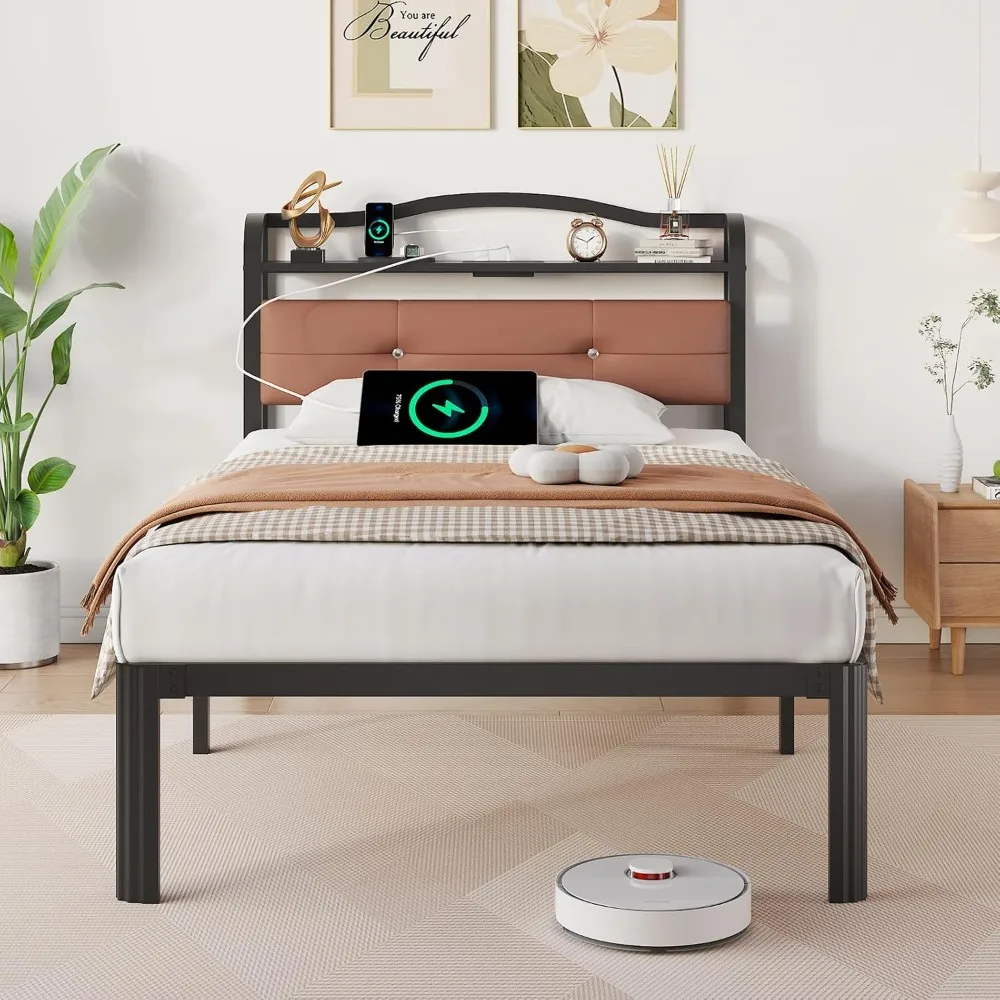 Twin Bed Frames, Twin Frame with Headboard&Charging Station,Black Single Frame No Box Spring Needed,Metal Twin
Twin Bed Frames, Twin Frame with Headboard&Charging Station,Black Single Frame No Box Spring Needed,Metal Twin