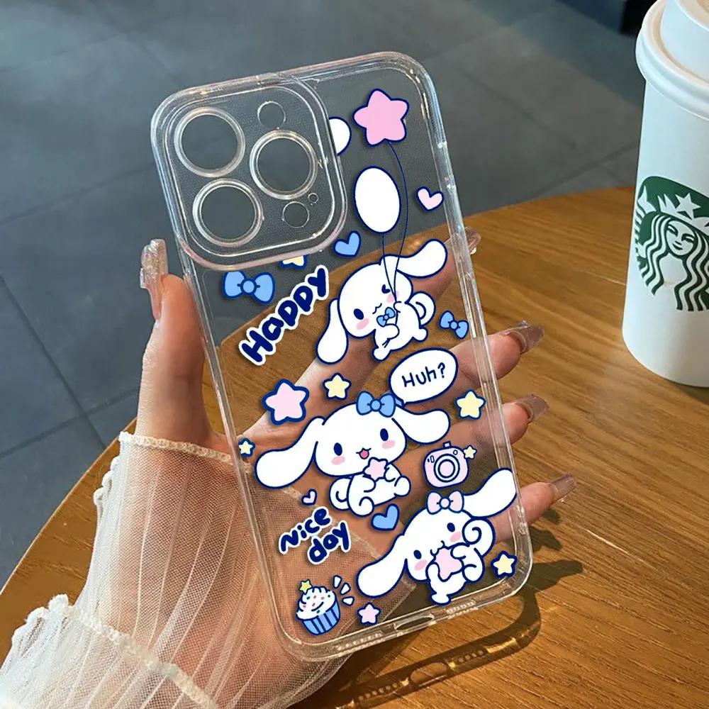 Cute Baby Cinnamoroll Dog Cover Clear Phone Case For Apple iPhone 16 16E 15 14 12 13 11 Pro 8 7 SE Plus XR XS Max TPU Case Funda
Cute Baby Cinnamoroll Dog Cover Clear Phone Case For Apple iPhone 16 16E 15 14 12 13 11 Pro 8 7 SE Plus XR XS Max TPU Case Funda