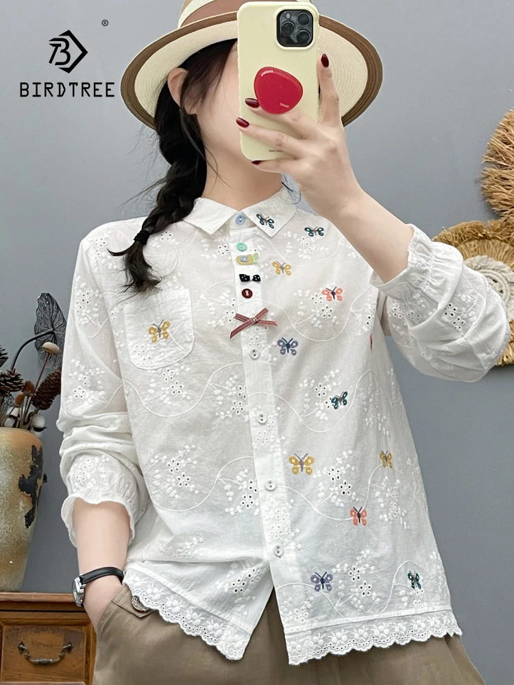 New 2026 Summer Women Cotton Long Sleeve Shirt, Turn-down Collar Embroidery, Mori Girl Sweet Bow Casual Loose Blouse T66360CC
New 2026 Summer Women Cotton Long Sleeve Shirt, Turn-down Collar Embroidery, Mori Girl Sweet Bow Casual Loose Blouse T66360CC