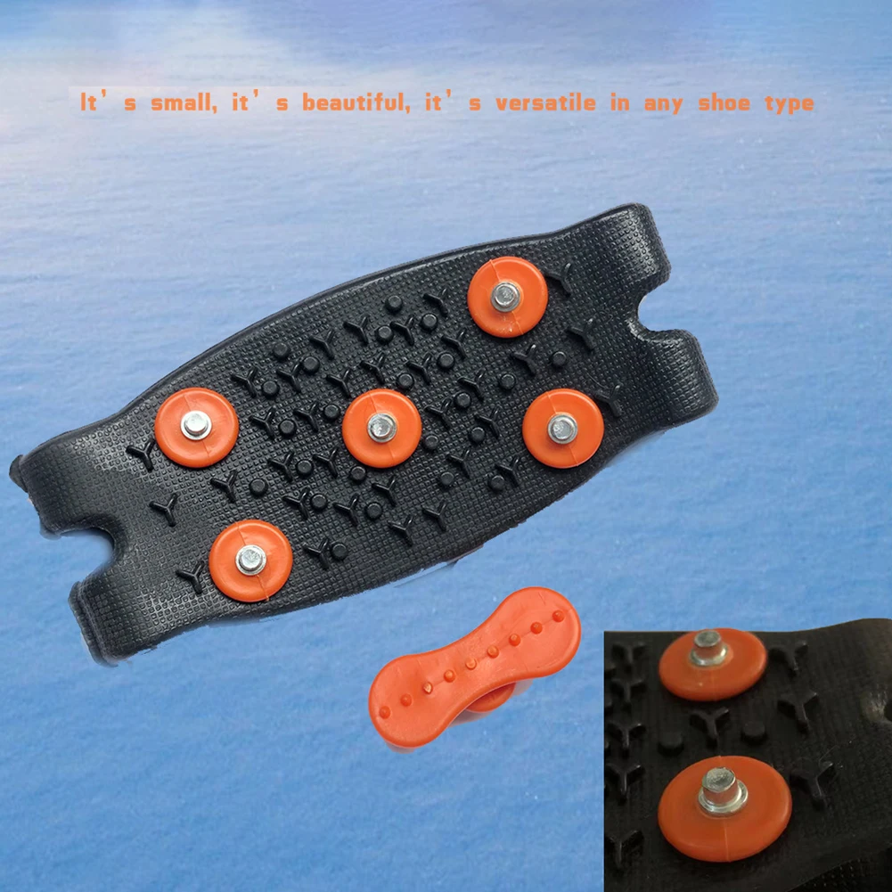 Нескользящие ледоступы с 5 шипами для альпинизма, универсальные накладки на обувь для снега, цепи-шипы для обуви для активного отдыха
Нескользящие ледоступы с 5 шипами для альпинизма, универсальные накладки на обувь для снега, цепи-шипы для обуви для активного отдыха