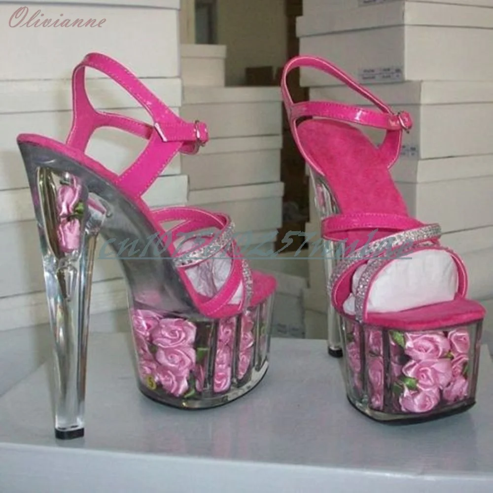 Pink Hollow Clear Platform Rose Flowers Design Sandals Siletto High Heel Ankle Buckle Strap Shoes for Women Fashion Pole Dance
Pink Hollow Clear Platform Rose Flowers Design Sandals Siletto High Heel Ankle Buckle Strap Shoes for Women Fashion Pole Dance