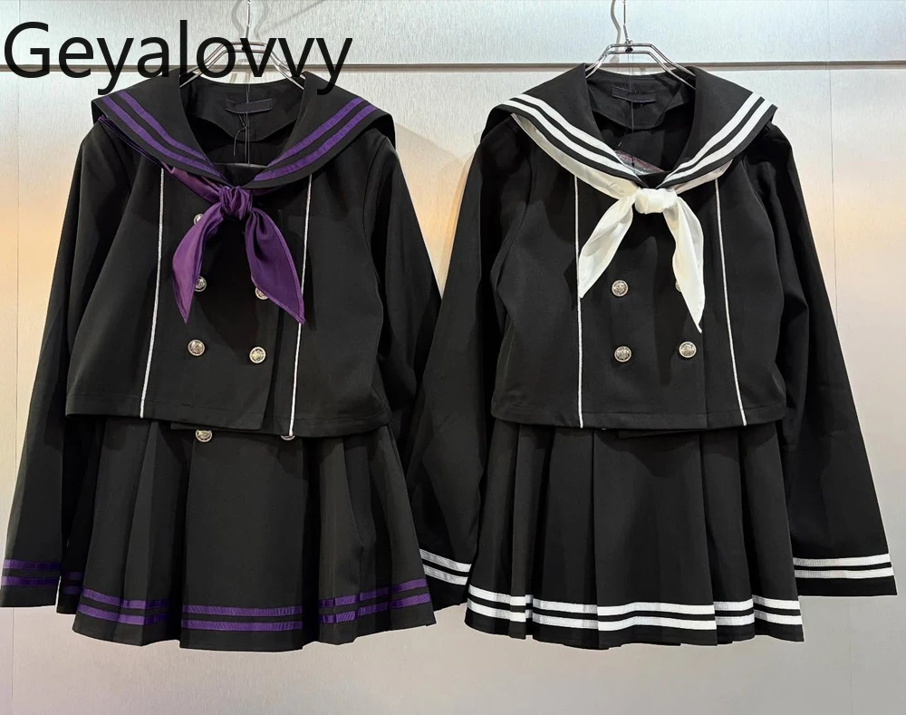 Two-Piece Sets for Women Japanese Style College Sailor Collar Double-Breasted Long Sleeve Shirt + Pleated Skirt Suit Autumn
Two-Piece Sets for Women Japanese Style College Sailor Collar Double-Breasted Long Sleeve Shirt + Pleated Skirt Suit Autumn