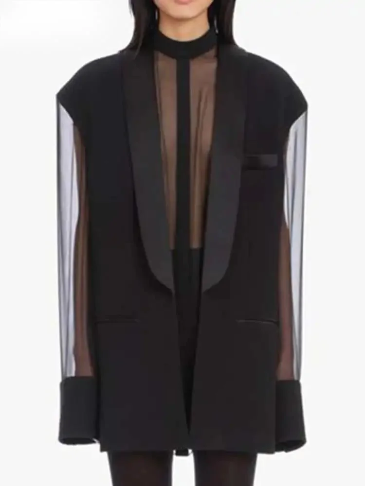 Fashion Women's Blazer Fake 2 Pcs O-neck Splicing Translucent Gauze Long Sleleve Suit Jackets Autumn 2026 New 17LJFO
Fashion Women's Blazer Fake 2 Pcs O-neck Splicing Translucent Gauze Long Sleleve Suit Jackets Autumn 2026 New 17LJFO