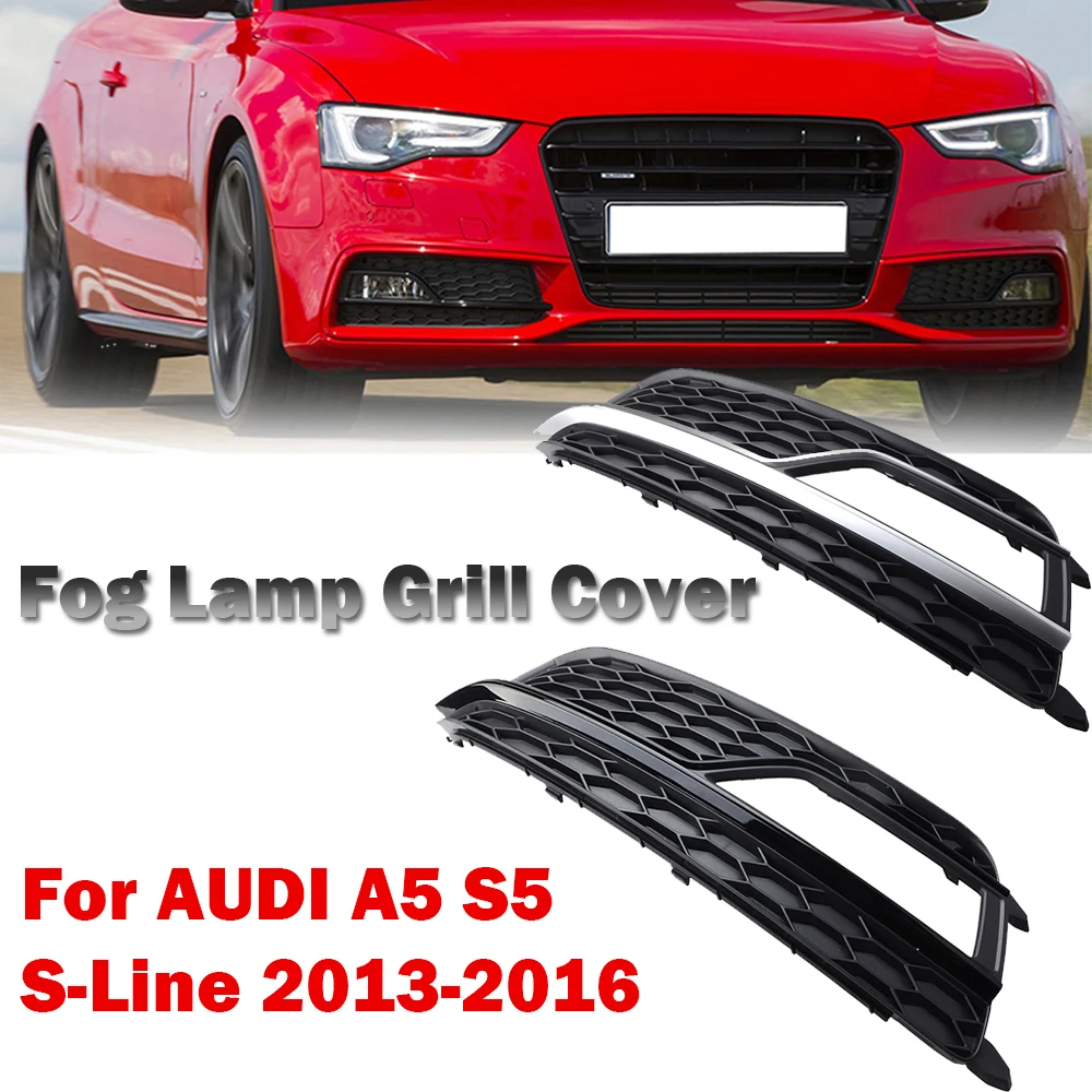 Front Bumper Fog Light Lamp Grill Cover Closed Cellular Grid For AUDI A5 S5 S-Line 2013-2016,Car Accessories,Chrome,Black Line
Front Bumper Fog Light Lamp Grill Cover Closed Cellular Grid For AUDI A5 S5 S-Line 2013-2016,Car Accessories,Chrome,Black Line