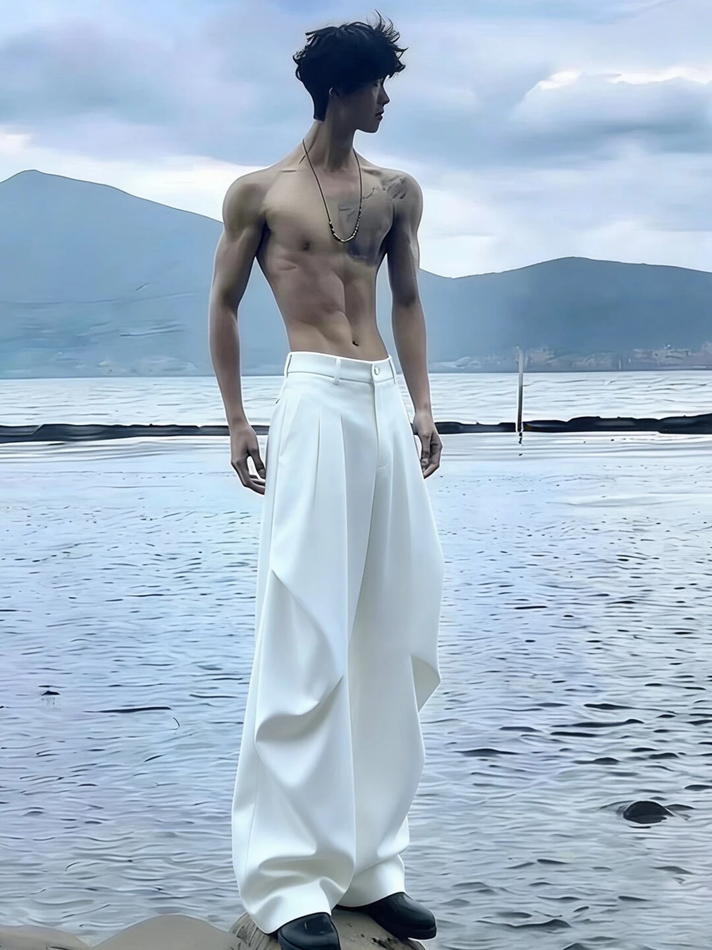 White Pleated Wide Leg Men's Pants Spring Autumn Straight Cut Workwear Trousers American High Street Sle Casual Pants
White Pleated Wide Leg Men's Pants Spring Autumn Straight Cut Workwear Trousers American High Street Sle Casual Pants
