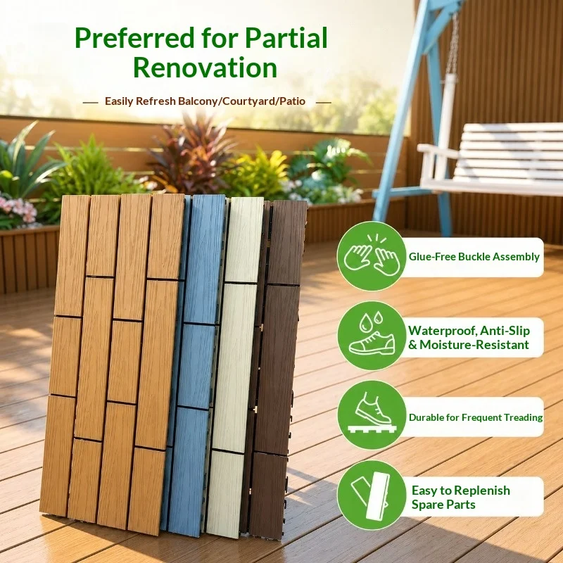 Modern Minimalist Co-extrusion WPC Waterproof Anti-corrosion Durable Outdoor Decking Garden Balcony Courtyard Home Decor Novelty
Modern Minimalist Co-extrusion WPC Waterproof Anti-corrosion Durable Outdoor Decking Garden Balcony Courtyard Home Decor Novelty