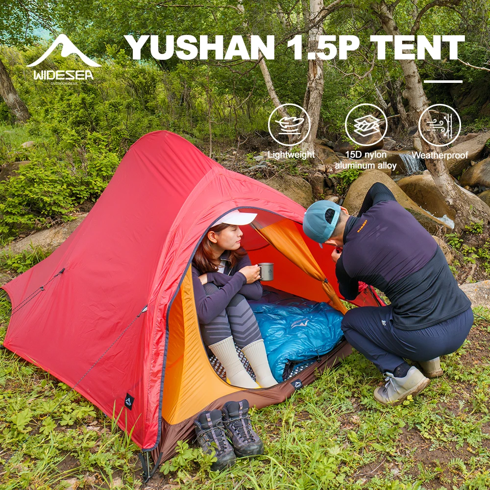 WIDESEA Outdoor Camping 1.5 person Double-Layer Fish Spine tent 15D Nylon Silicone-Coated Lightweight for Hiking & camping
WIDESEA Outdoor Camping 1.5 person Double-Layer Fish Spine tent 15D Nylon Silicone-Coated Lightweight for Hiking & camping