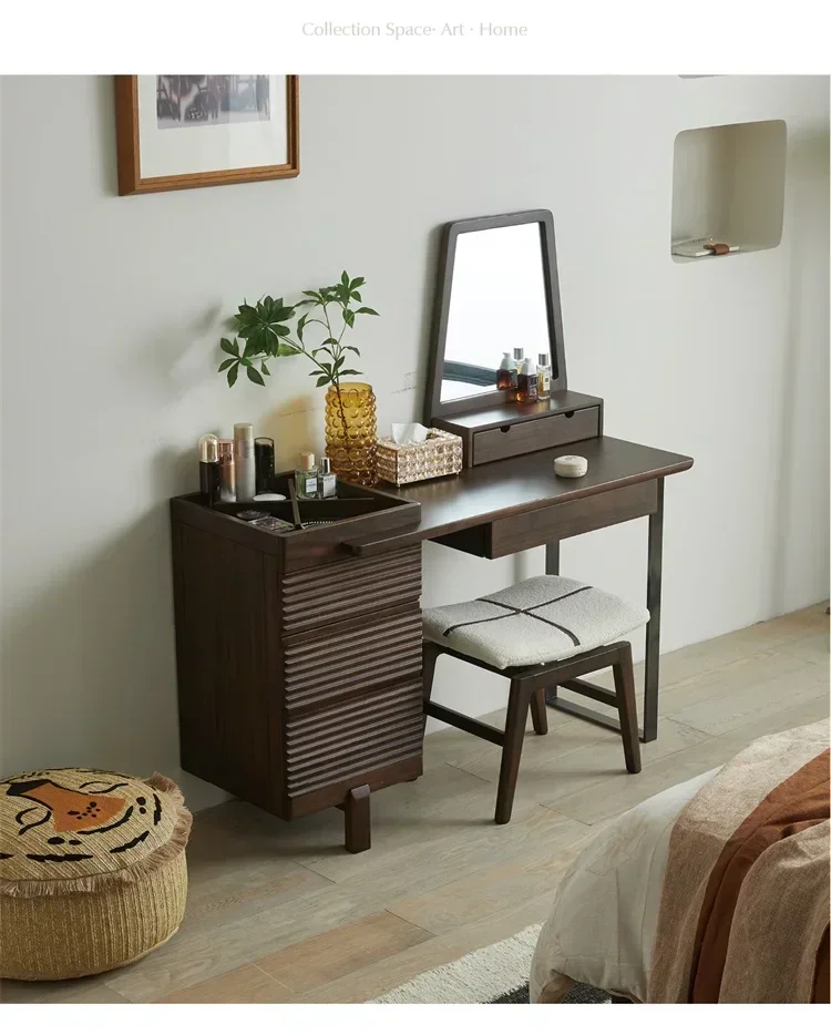 A Chinese Style Black Walnut Pure Solid Wood Dressing Table Modern Minimalist Bedroom Dresser Side Cabinet Integrated
A Chinese Style Black Walnut Pure Solid Wood Dressing Table Modern Minimalist Bedroom Dresser Side Cabinet Integrated
