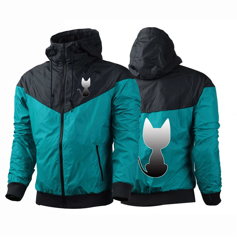 Avant Garde Style 2026 New Trendy Coat Hoodies Spring And Autumn Men's Funny cat silhouette Logo Print Windproof Jacket
Avant Garde Style 2026 New Trendy Coat Hoodies Spring And Autumn Men's Funny cat silhouette Logo Print Windproof Jacket
