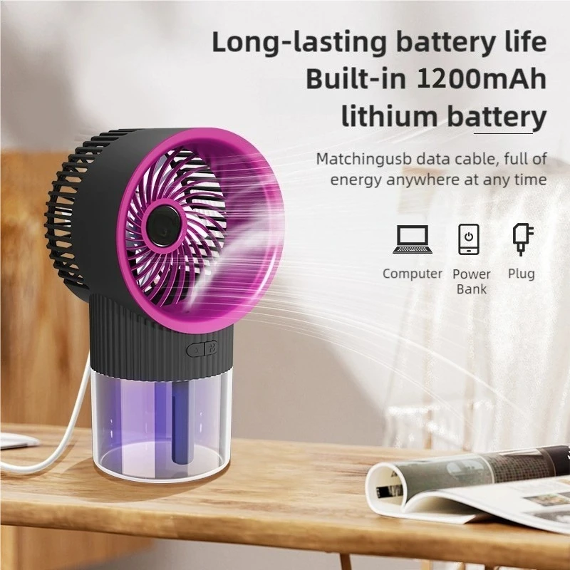 Summer USB Handheld Misting Fan with 3 Wind Speeds 1200mAh, Spray Desk Fan with Night Light, for Home Travel Beach
Summer USB Handheld Misting Fan with 3 Wind Speeds 1200mAh, Spray Desk Fan with Night Light, for Home Travel Beach