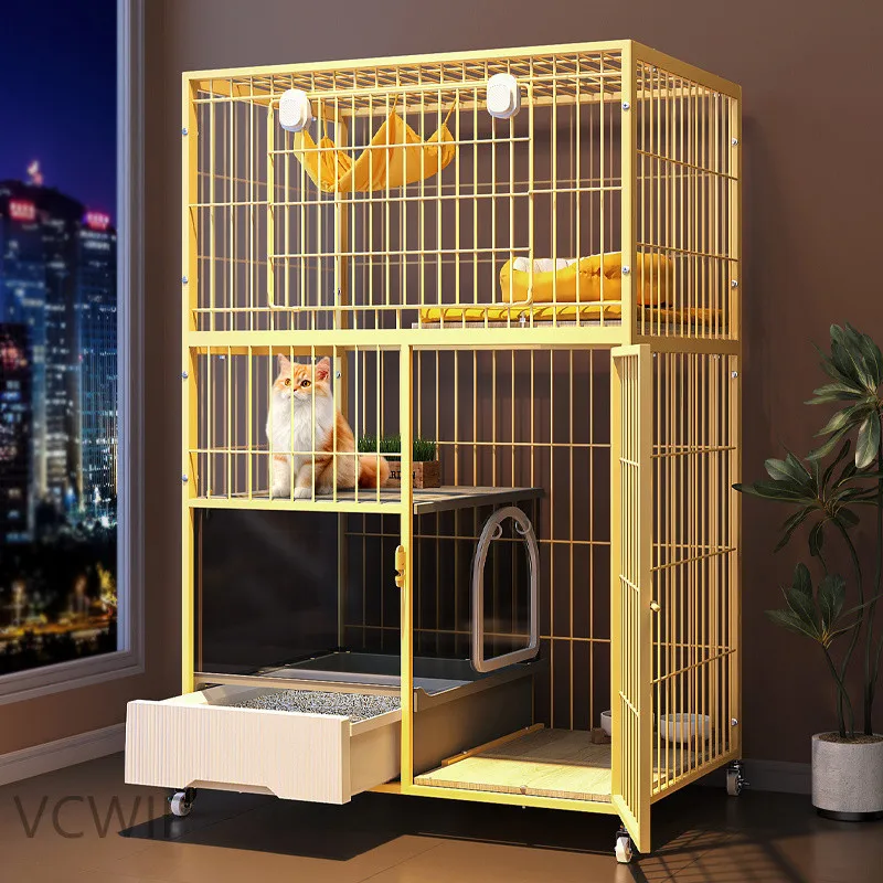Cat cage with toilet integrated large free space cat villa household indoor one room, one living room and one bathroom cat 6sy
Cat cage with toilet integrated large free space cat villa household indoor one room, one living room and one bathroom cat 6sy