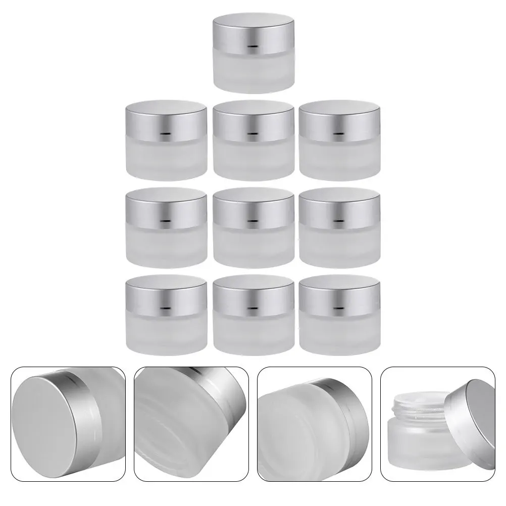 10Pcs Small Frosted Glass Containers Premium Crafted Eye Cream Jars with Silver Gloss Caps Storage
10Pcs Small Frosted Glass Containers Premium Crafted Eye Cream Jars with Silver Gloss Caps Storage