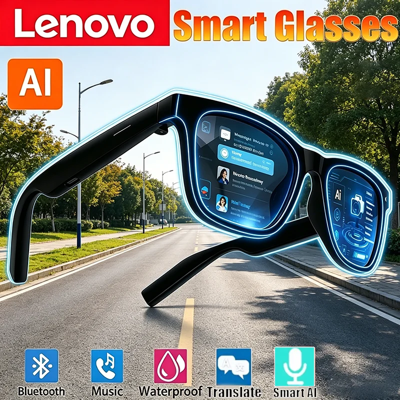 Lenovo AI Smart Glasses Remote Control Touch Recording Translator Voice Assistant Wireless Bluetooth Music Sunglasses New
Lenovo AI Smart Glasses Remote Control Touch Recording Translator Voice Assistant Wireless Bluetooth Music Sunglasses New