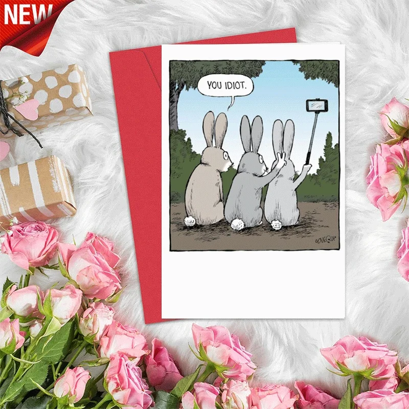 Funny Rabbit Selfie Greeting Card, Sarcastic Animal Humor Blank Card for Friend Birthday, Hilarious Meme Style
Funny Rabbit Selfie Greeting Card, Sarcastic Animal Humor Blank Card for Friend Birthday, Hilarious Meme Style
