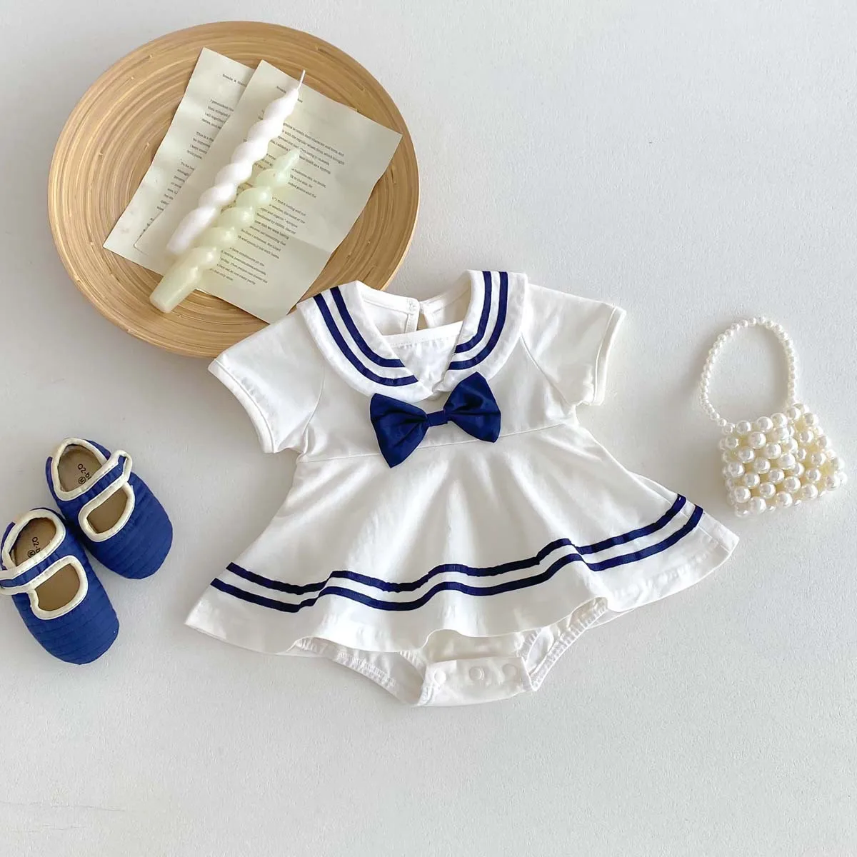 Summer Baby Girls Sailor Collar Bodysuit Preppy Style Baby Clothes Short Sleeve Toddler Jumpsuit Infant Bow Dress One-pieces
Summer Baby Girls Sailor Collar Bodysuit Preppy Style Baby Clothes Short Sleeve Toddler Jumpsuit Infant Bow Dress One-pieces