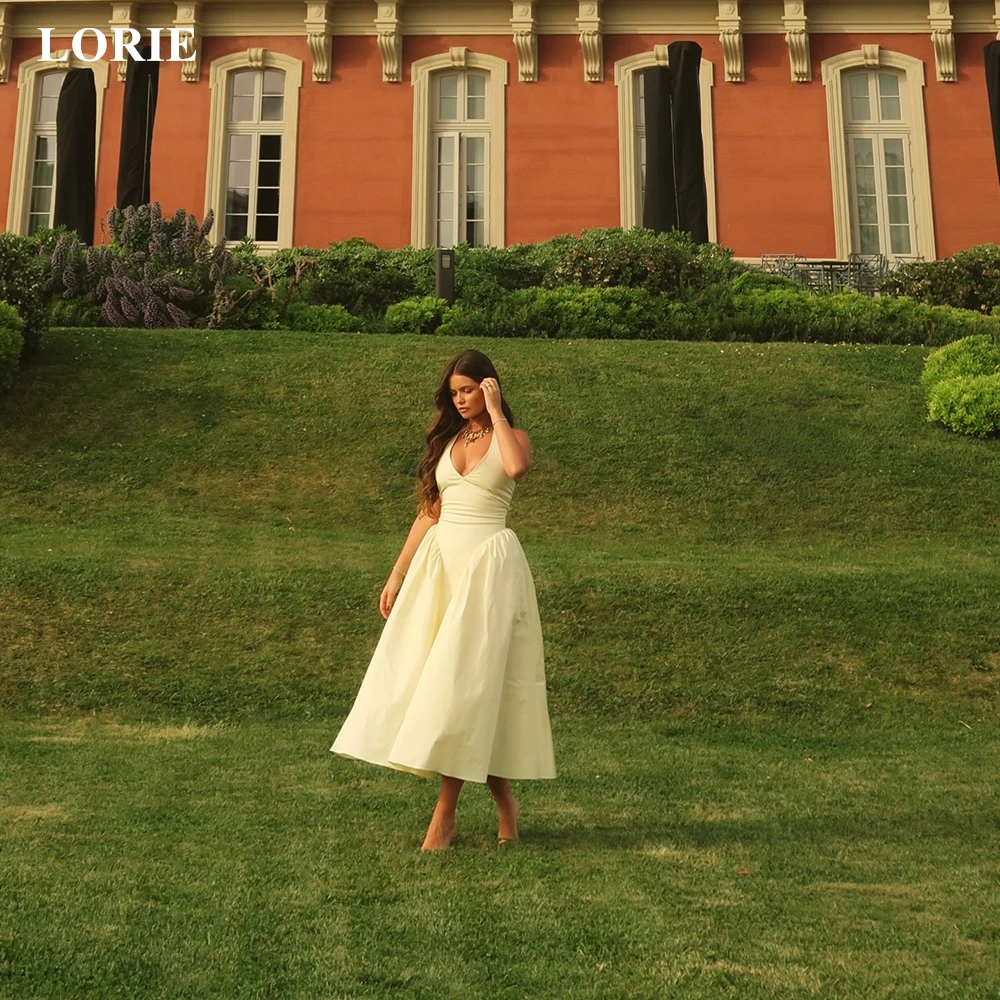 LORIE Simple Halter Evening Dresses Sexy Low Cut-out Sleeveless Prom Dress Waist-Cinching Draped A-Line Party Gowns Customized
LORIE Simple Halter Evening Dresses Sexy Low Cut-out Sleeveless Prom Dress Waist-Cinching Draped A-Line Party Gowns Customized