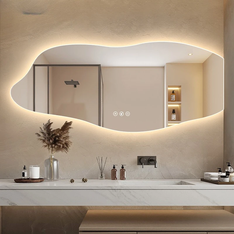 Special-shaped smart bathroom with lamp mirror toilet washbasin creative wall wall decoration LED makeup mirror
Special-shaped smart bathroom with lamp mirror toilet washbasin creative wall wall decoration LED makeup mirror