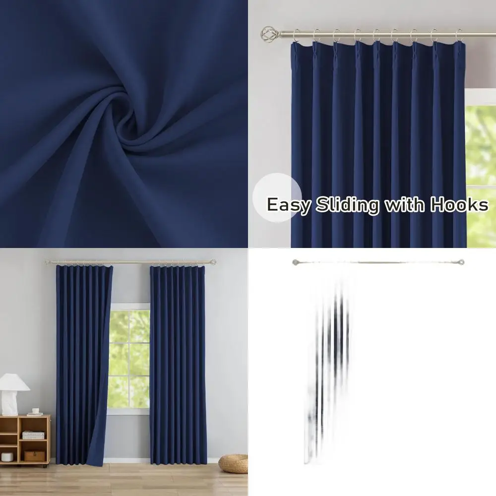 Blackout Pinch Pleat Curtains with Hooks, 40x104, Room Darkening, Thermal Insulated Panels for Living Room & Bedroom
Blackout Pinch Pleat Curtains with Hooks, 40x104, Room Darkening, Thermal Insulated Panels for Living Room & Bedroom