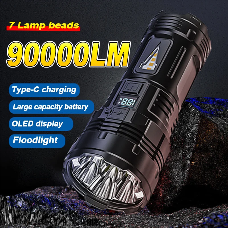 7 Lamp Beads Most Powerful Flashlight With COB Lights Strong Light LED Flashlights Lightweight Torch USB Rechargeable Floodlight
7 Lamp Beads Most Powerful Flashlight With COB Lights Strong Light LED Flashlights Lightweight Torch USB Rechargeable Floodlight