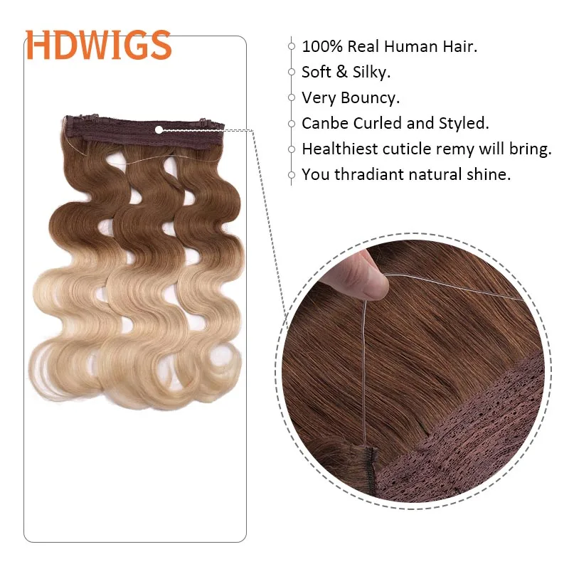 Fishing Line Human Hair Body Wave Halo Clip in Fishing Line Hair Extension Invisible Wire Hair Extensions with Transparent Wire
Fishing Line Human Hair Body Wave Halo Clip in Fishing Line Hair Extension Invisible Wire Hair Extensions with Transparent Wire