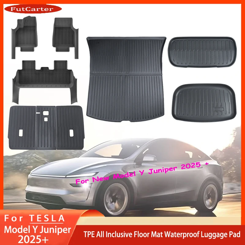 Floor Mats with Door Sill Protection Strips for Tesla Model Y Juniper 2025 All-weather Floor Liner Cargo Mat Trunk Backrest Pad
Floor Mats with Door Sill Protection Strips for Tesla Model Y Juniper 2025 All-weather Floor Liner Cargo Mat Trunk Backrest Pad