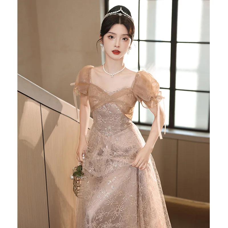 French Style Quinceanera Dress For Women Vneck Backless Slimfit Floorlength Dress Lace Design Stuck Shoulder Formal Evening Gown
French Style Quinceanera Dress For Women Vneck Backless Slimfit Floorlength Dress Lace Design Stuck Shoulder Formal Evening Gown