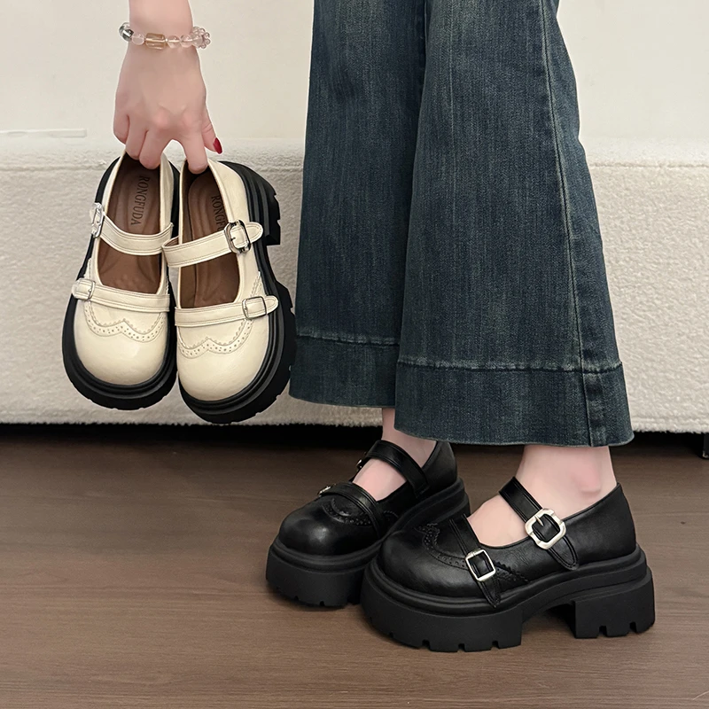 Platform Comfortable Mary Jane Shoes Women 2026 One Buckle Block Heel Heightening Single Shoes
Platform Comfortable Mary Jane Shoes Women 2026 One Buckle Block Heel Heightening Single Shoes