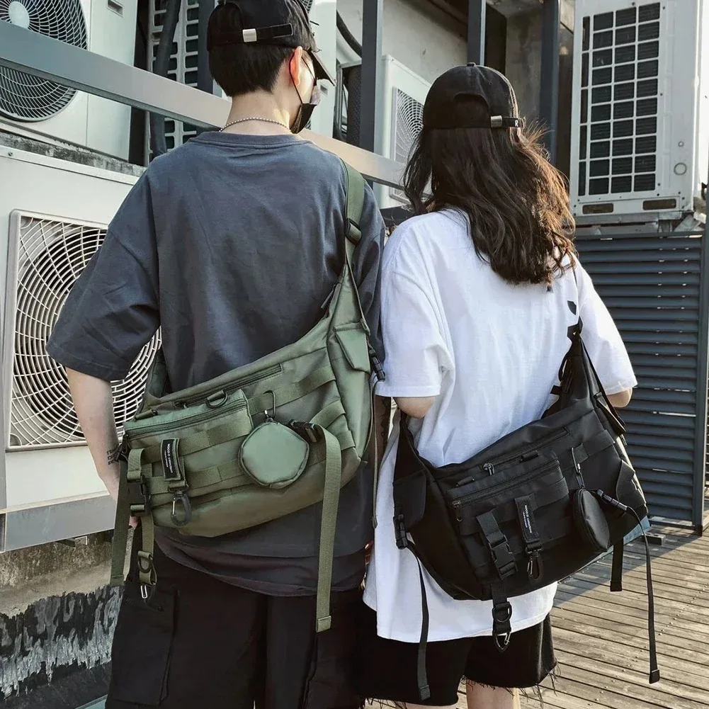 Nylon hip hop tech clothing tote pack messenger shoulder gothic black crossbody messenger handbag men's women's shopping bag
Nylon hip hop tech clothing tote pack messenger shoulder gothic black crossbody messenger handbag men's women's shopping bag