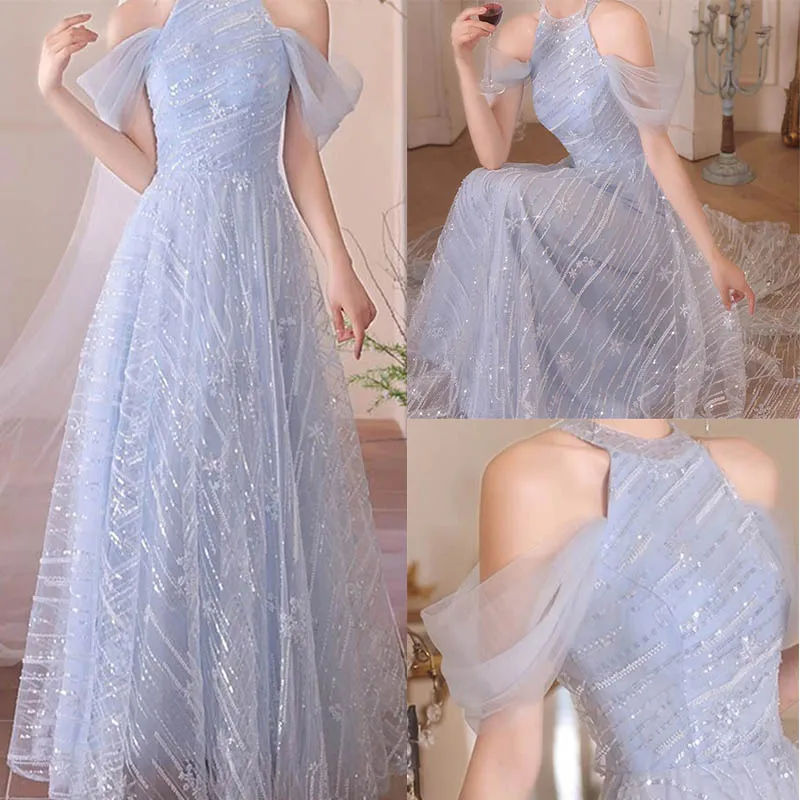 Lady Chinese Style Dress Sexy Qipao Blue Embroidery Mesh Cheongsam Off Shoulder Ball Gown Formal Party Dress Vestidos De Fsta
Lady Chinese Style Dress Sexy Qipao Blue Embroidery Mesh Cheongsam Off Shoulder Ball Gown Formal Party Dress Vestidos De Fsta