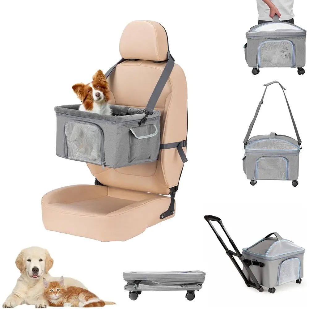 Soft-Sided Rolling Pet Carrier for Dogs and Cats up to 15 lbs, Wheeled Travel Bag for Small Pets
Soft-Sided Rolling Pet Carrier for Dogs and Cats up to 15 lbs, Wheeled Travel Bag for Small Pets