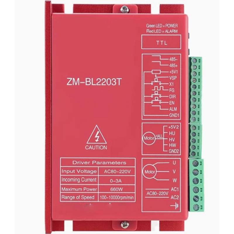 ZM-BL2203T AC80V-250V 3A 660W Драйвер для бесщеточного высоковольтного бесщеточного двигателя постоянного тока
ZM-BL2203T AC80V-250V 3A 660W Драйвер для бесщеточного высоковольтного бесщеточного двигателя постоянного тока