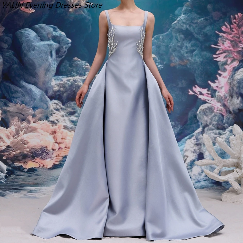 Women's A-line Evening Dresses Floor-length Square Collar Sleeveless Prom Dresses Fashion Beading Simple Draped Customized Gowns
Women's A-line Evening Dresses Floor-length Square Collar Sleeveless Prom Dresses Fashion Beading Simple Draped Customized Gowns