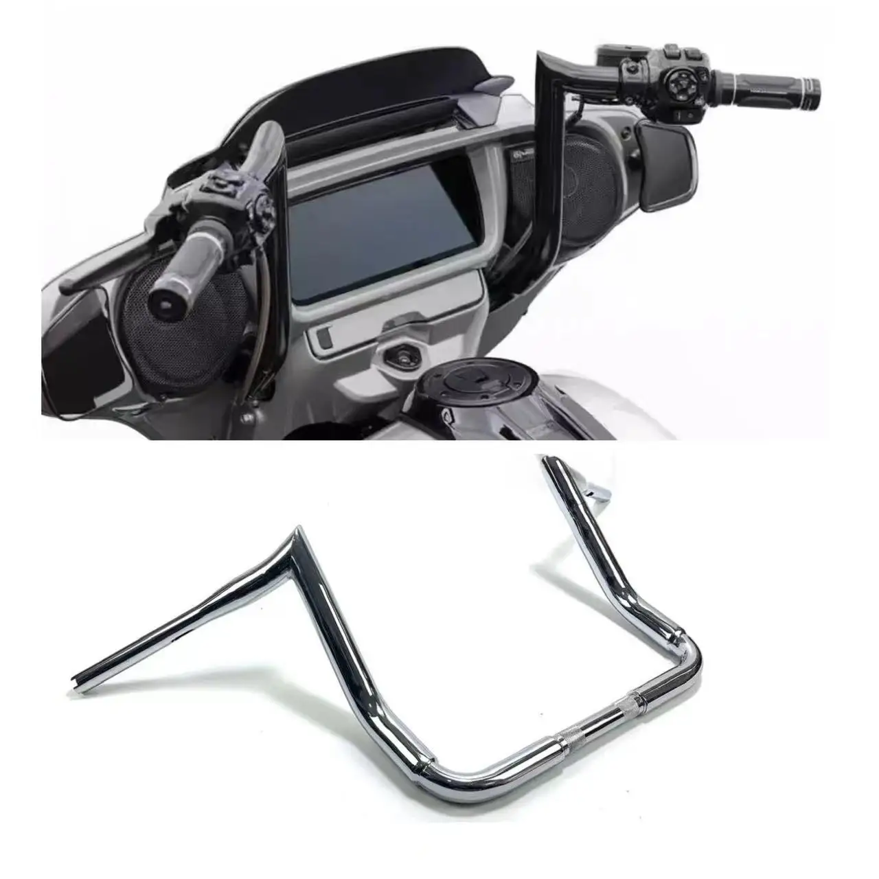 Motorcycle 1-1/2 Handlebars Ape Rhino Horn bagger monkey For Harley CVO TriGlide Street Glide Electra Glide Standard 2014-2023
Motorcycle 1-1/2 Handlebars Ape Rhino Horn bagger monkey For Harley CVO TriGlide Street Glide Electra Glide Standard 2014-2023