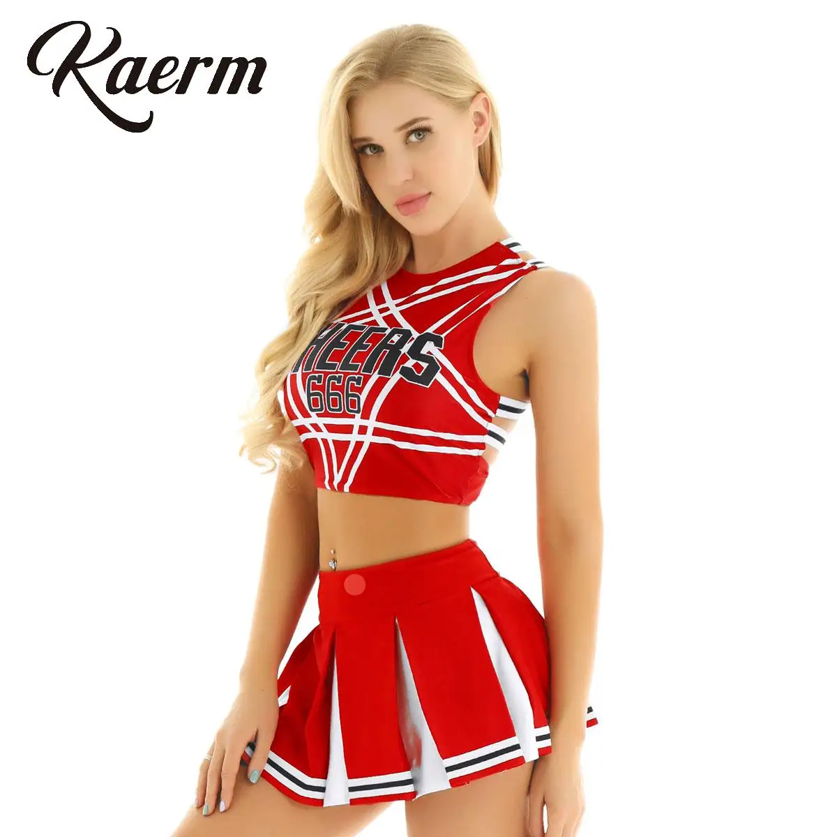 Women's Sexy Cheer Leader Team Uniform 2 Pcs Set Crisscross Back Shell Tank Top with Pleated Boxer Skirts Cheer Dance Dress
Women's Sexy Cheer Leader Team Uniform 2 Pcs Set Crisscross Back Shell Tank Top with Pleated Boxer Skirts Cheer Dance Dress