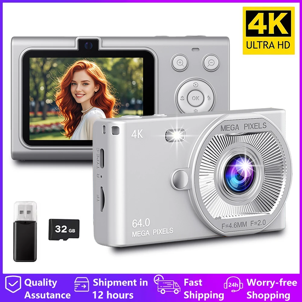 New 4K HD Digital Camera 64MP 16X zoom Cameras 2.4'' Autofocus Vlogging Camera For Beginner Photography Video Recording Cameras
New 4K HD Digital Camera 64MP 16X zoom Cameras 2.4'' Autofocus Vlogging Camera For Beginner Photography Video Recording Cameras