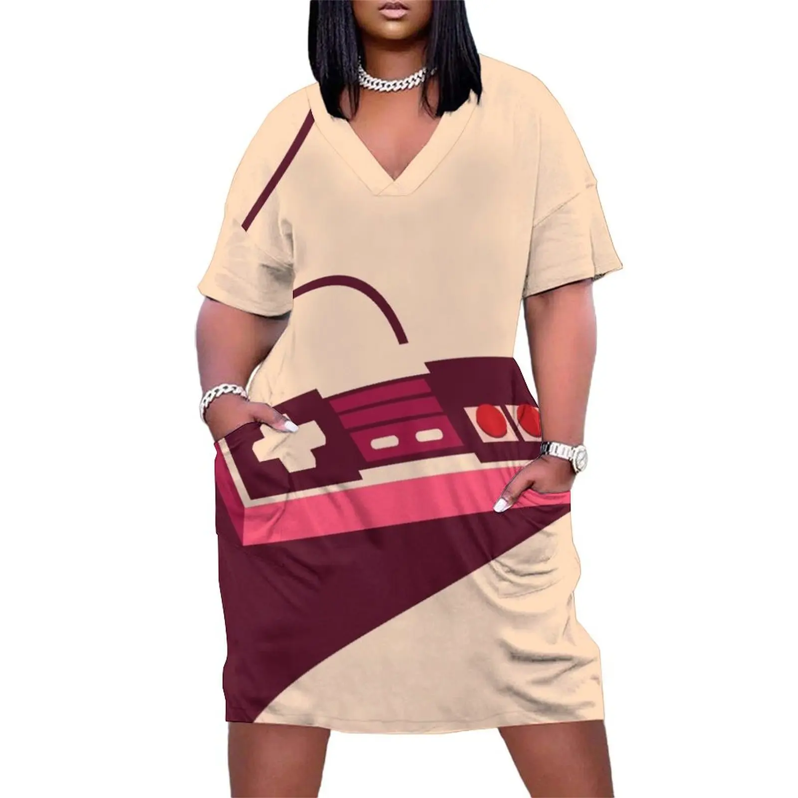 Retro red controller Loose Pocket Dress Dress for pregnant women women's dresses luxury
Retro red controller Loose Pocket Dress Dress for pregnant women women's dresses luxury