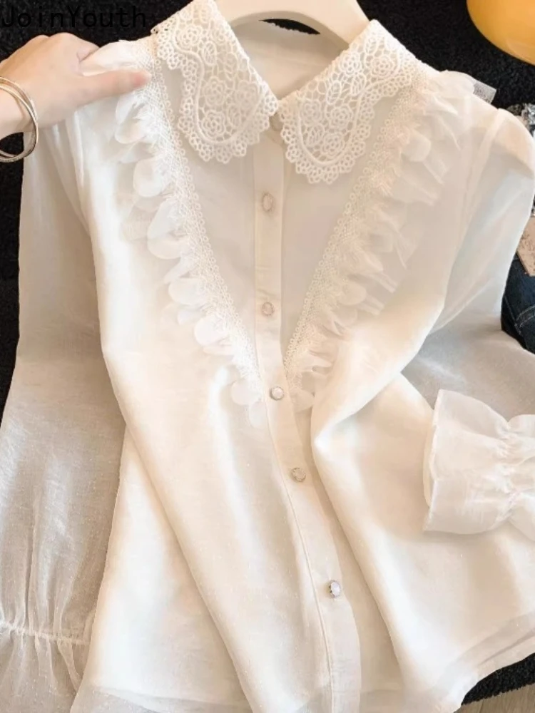 Temperament Lady Tops Blouses For Women Lace Turndown Collar Long Sleeve Shirts Patchwork Ruffles Blouse 2026 Camisas De Mujer
Temperament Lady Tops Blouses For Women Lace Turndown Collar Long Sleeve Shirts Patchwork Ruffles Blouse 2026 Camisas De Mujer