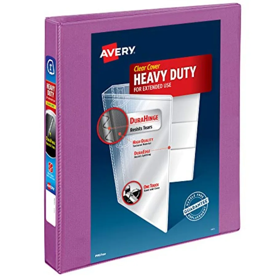 Heavy-Duty View 3 Ring Binder, 1 Inch One Touch Slant Rings, 250-Sheet Capacity, DuraHinge, 1.4 Inch Wide Spine, Customizable C
Heavy-Duty View 3 Ring Binder, 1 Inch One Touch Slant Rings, 250-Sheet Capacity, DuraHinge, 1.4 Inch Wide Spine, Customizable C